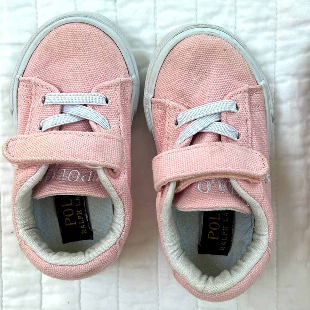 Little girl’s Light pink Polo Sneakers Size 5
